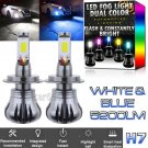 H7 High Power LED DRL Fog Driving Light Bulb Dual Color Strobe Flash White Blue