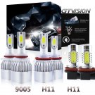 9005+H11+H11 LED Combo Headlight Kit High Low Beam Fog For Honda Accord 13-15