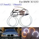 4x 127.5mmx2+158mmx2 LED Angel Eyes Halo Rings White Amber For BMW E53 X5 99-04