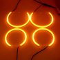 4x 127.5mmx2+158mmx2 LED Angel Eyes Halo Rings White Amber For BMW E53 X5 99-04