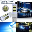 2X 92-SMD 7443 7440 LED Ice Blue Daytime Running Light Backup Reverse Lamp Bulbs