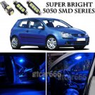 15x Blue LED Interior Light Bulb Package Kit For VW MK4 Golf GTI Jetta 1999-2005