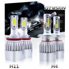 4x Combo LED Headlight 9003 H4 Hi/Lo Beam H16 Fog Light For Toyota Tacoma Tundra