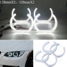 4Pcs 120mm+128mm For BMW F30 Crystal Angel Eye Halo Ring light Headlight White