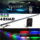 Remote Control 48-5050-SMD Auto Car LED Knight Rider Light Strip 7 Color RGB 22"