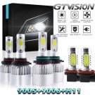 6PCS 9005+9006+H11 LED Headlights High Low Beam + Fog Light Bulb 6000K Fog Light