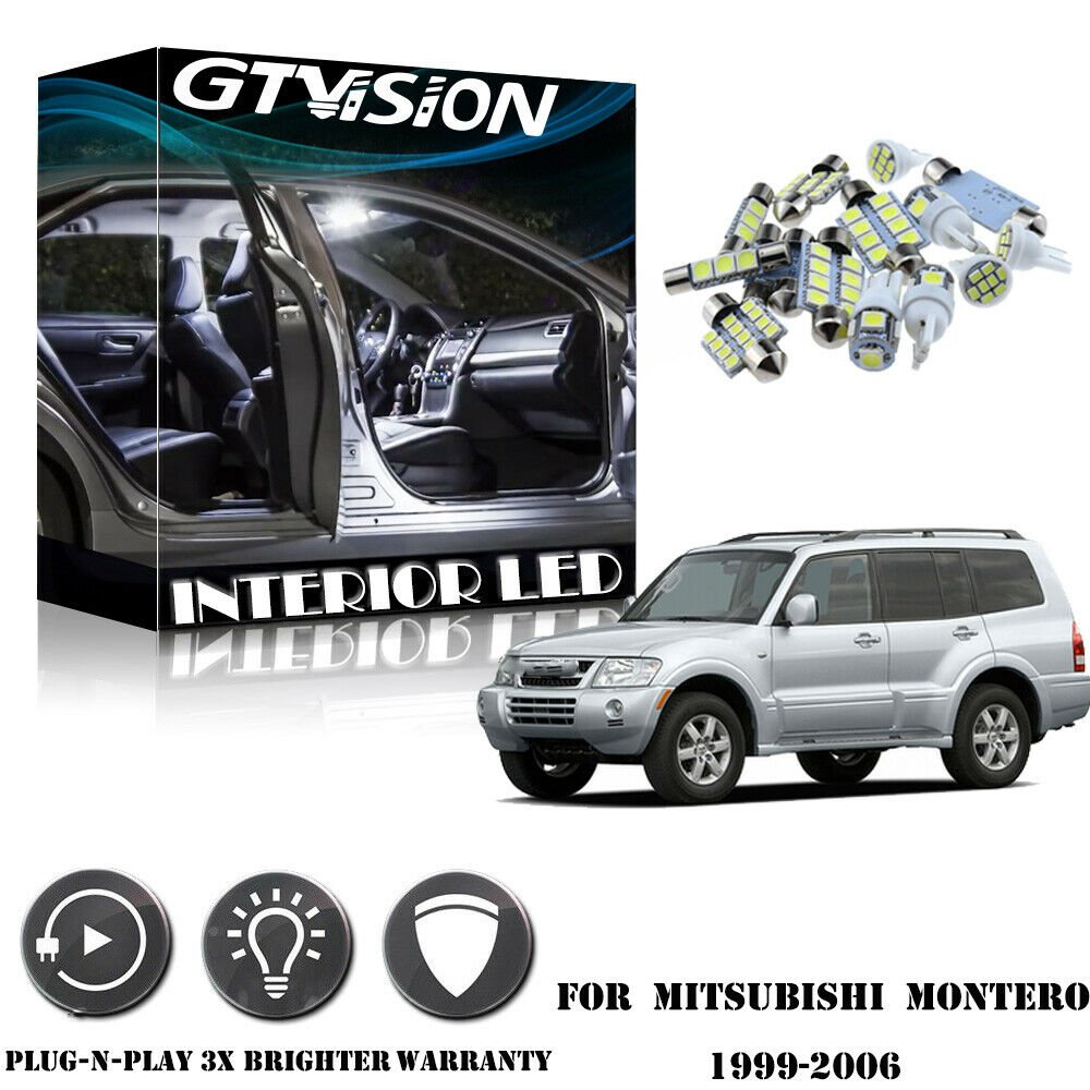 12x White LED Light Interior Package Kit For Mitsubishi Montero V60 Pajero 99-06