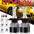 2x H4 9003 COB LED Headlight Bulb Kit 1320W 198000LM Lamp Bulb Hi/Lo Ultra White