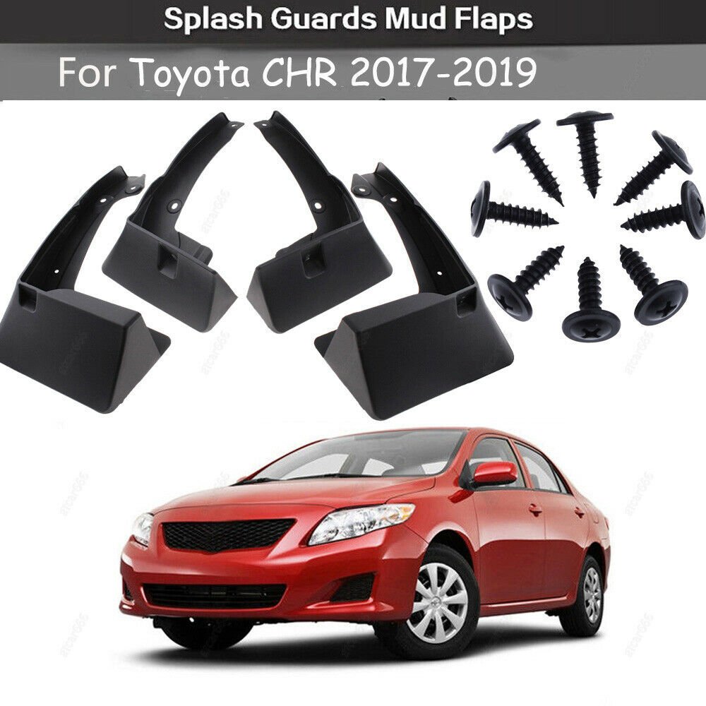 4Pcs Set Mud Flaps Splash Guards Mudguards Kit Fit For Toyota C-HR CHR 2017-2019