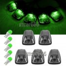 5 Smoke Cab Marker Top Light Cover Kit + Green LED Bulbs For 1988-2002 GMC Chevy