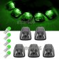 5 Smoke Cab Marker Top Light Cover Kit + Green LED Bulbs For 1988-2002 GMC Chevy