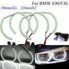 4Pcs SMD White 6000K LED Angel Eye Halo Ring Kit For BMW F30 3 Series 120+106mm