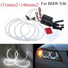 4X 131MM+146MM CCFL Angel Eye Rings 6000K Halo Light Lamp for BMW E46 E46 E36 39
