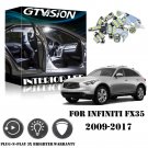 18Pcs Premium White LED Lights Interior Package Kit For Infiniti FX35 QX70 09-17