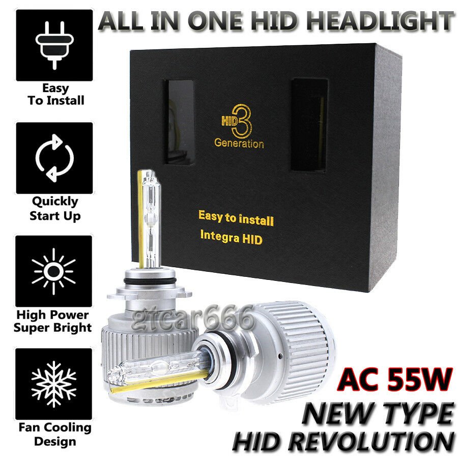 AC 55W High Power HID Headlight Xenon Kit All-in-One Light 6000K H1 H7 H11 9006