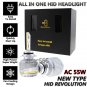 AC 55W High Power HID Headlight Xenon Kit All-in-One Light 6000K H1 H7 H11 9006