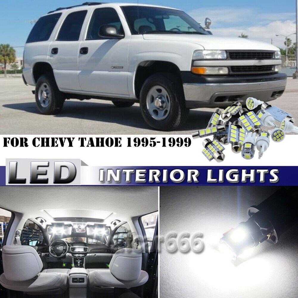 16x Super Xenon White LED lights interior package kit For Chevy Tahoe 1995-1999