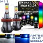 H11 H8 H9 H16 LED DRL Fog Driving Light Bulbs Dual Color Strobe Flash White Blue