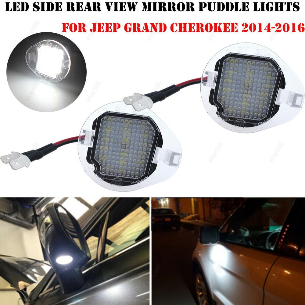 2x No Error LED Side Rearview Mirror Puddle Light Fit Jeep Grand Cherokee 14-16