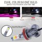 H11 H8 H9 H16 Upgrade LED Fog Light Bulbs Dual Color w/ Flash Mode White + Purle