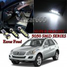 16 Premium White Bulb For Mercedes ML GL W164 2005-2011 LED Interior Light Kit