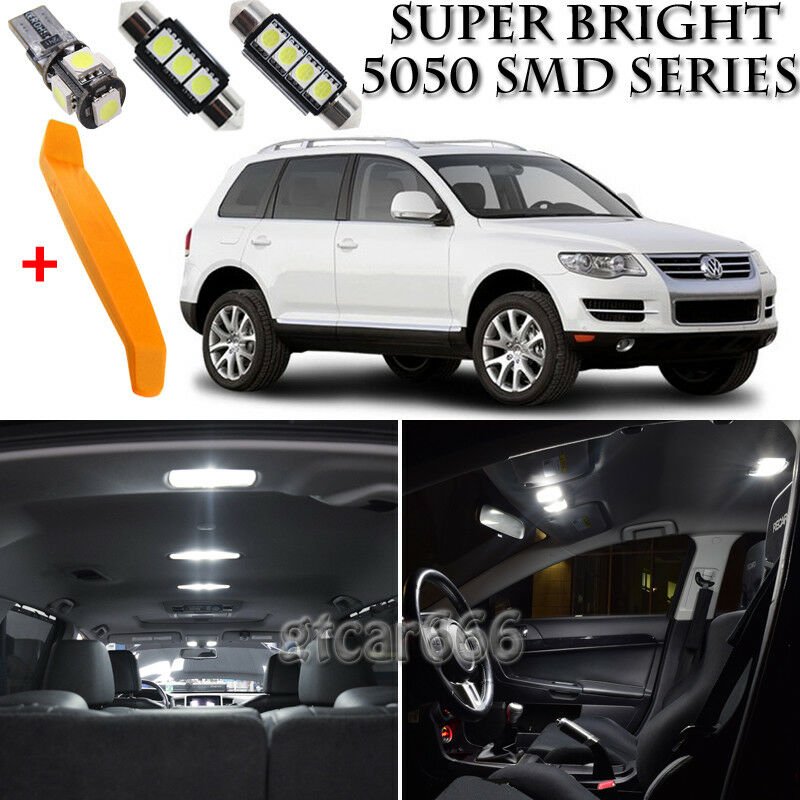 16x Canbus White Interior LED Lights Kit + TOOL For 2004-2010 Volkswagen Touareg