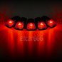 5x Red LED Cab Roof Running Marker Light Somke Cover Set For 1988-2002 Chevy GMC