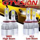 2 Pair H11 9005 LED Headlight Hi/Lo Beam For Nissan Maxima 08-14 Quest 2011-2017