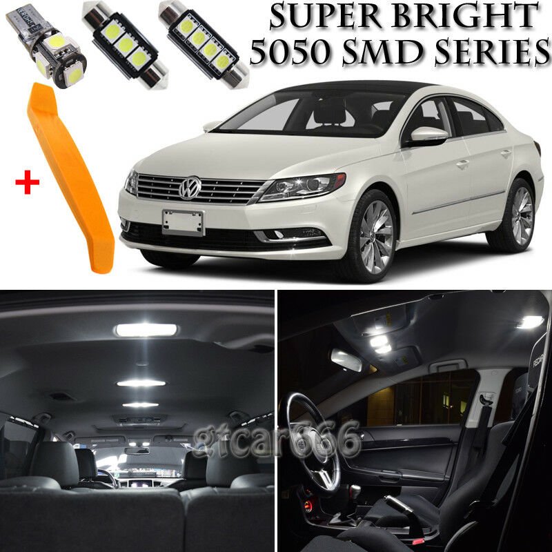 16x Canbus White Interior LED Lights Kit + TOOL For 2009 - 2015 Volkswagen VW CC