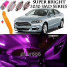 13 x Ultra PINK Interior LED Lights Kit + TOOL For 2010 - 2014 Ford Fusion