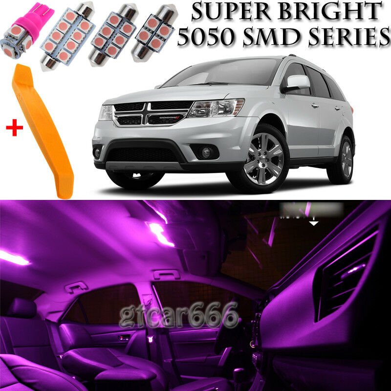 11 x Ultra PINK Interior LED Lights Kit + TOOL For 2009 - 2017 Dodge Journey