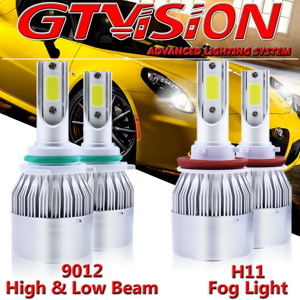Combo 9012 LED Headlight + H11 Fog Light For Toyota RAV4 16-18 Diamond HID White