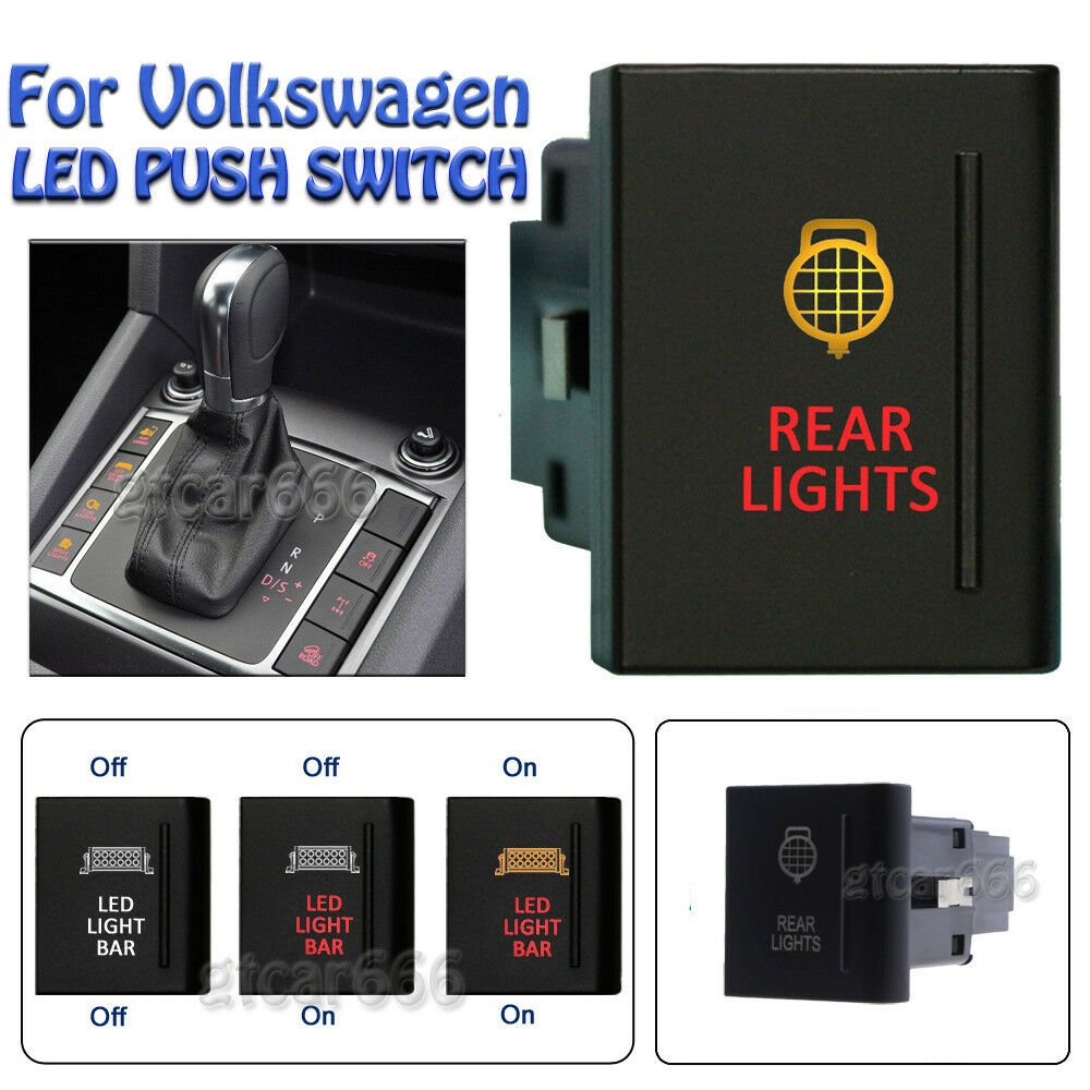 Amber + Red LED ON-OFF Push Switch REAR LIGHTS For Volkswagen Amarok Right Side
