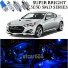 For Hyundai Genesis Coupe 2009-2015 Blue LED Interior Kit + License Plate Light