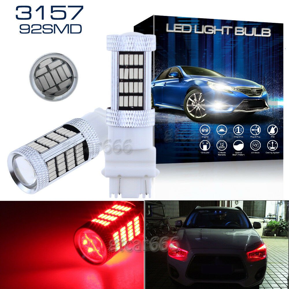 2x 92-4014SMD LED Bulbs For Chevy GMC Dodge Ford Daytime Running Lights DRL Red