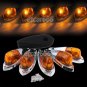 5pcs Universal Teardrop Style Amber Cover Yellow Cab Roof Marker Light for Truck