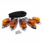 5pcs Universal Teardrop Style Amber Cover Yellow Cab Roof Marker Light for Truck
