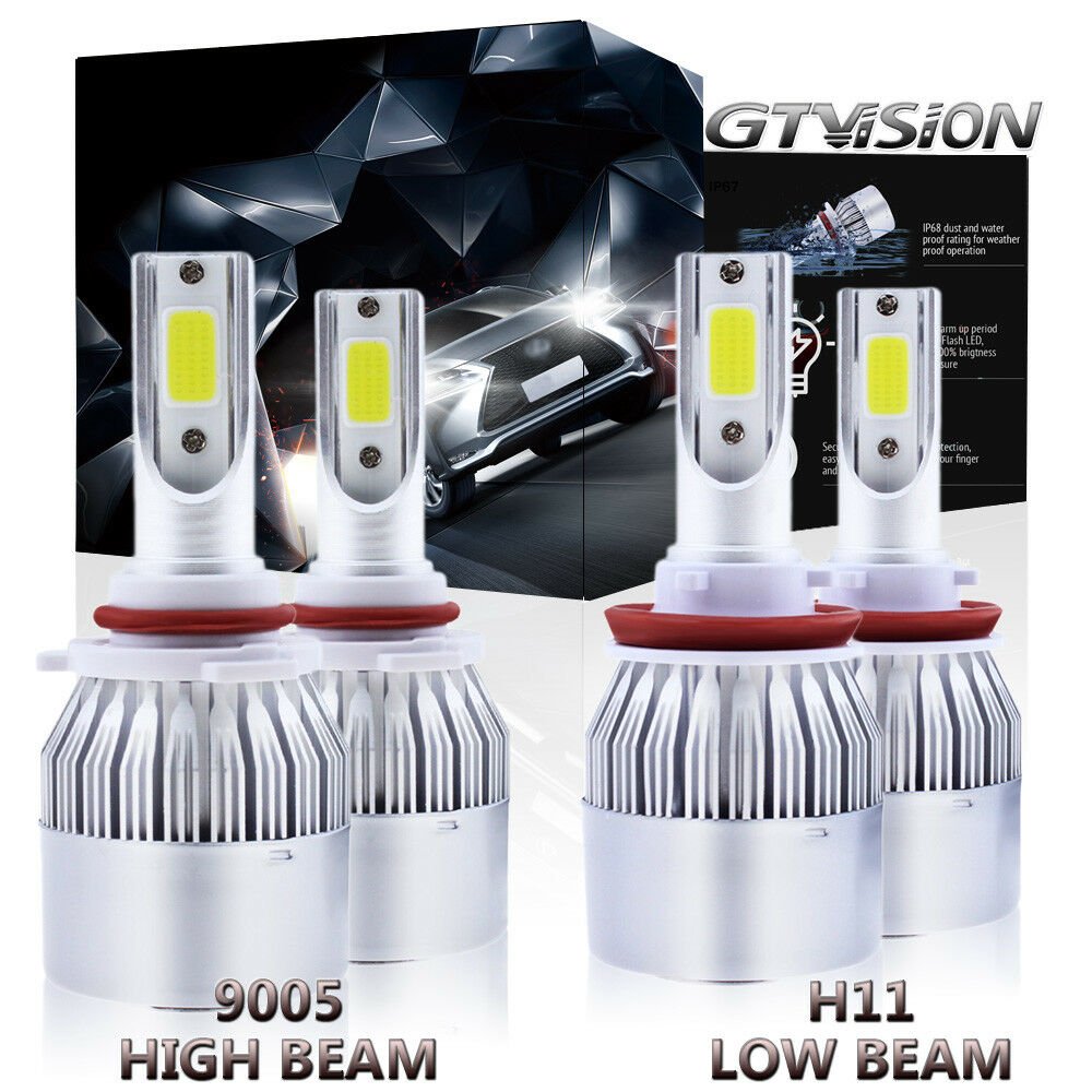 Combo H11 9005 LED Headlight Bulb Kit For Chevrolet Silverado 2500 3500 HD 07-18