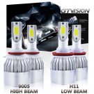 Combo H11 9005 LED Headlight Bulb Kit For Chevrolet Silverado 2500 3500 HD 07-18