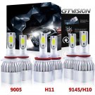 9005 H11 LED Headlight + Fog Light For 2009-2017 Dodge Ram 1500 2500 3500 4500