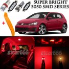 18 x Ultra Red Interior LED Lights Kit + TOOL For 2010-2015 Volkswagen Golf GTI