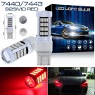 2X 92-4014SMD 7443 7440 High Power Projector LED Parking Reverse Light Bulb RED