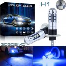 2x H1 15SMD High Power 3030 LED Driving Fog Light Daytime Running Bulbs Blue 10K