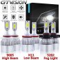 3 Pair LED Headlight Kit Hi Lo Fog Light For Chevy Silverado 2500 3500 2007-2018