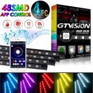 RGB Car LED Interior Footwell Floor Atmosphere Light USB Neon Strips APP Control