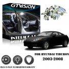 6Pcs Bright White Interior LED Lights Package Kit For Hyundai Tiburon 2003-2008