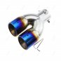 Universal Twin Exhaust Pipe Trim Tip Tail Muffler Stainless Steel Chrome 63mm