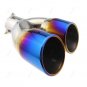 Universal Twin Exhaust Pipe Trim Tip Tail Muffler Stainless Steel Chrome 63mm