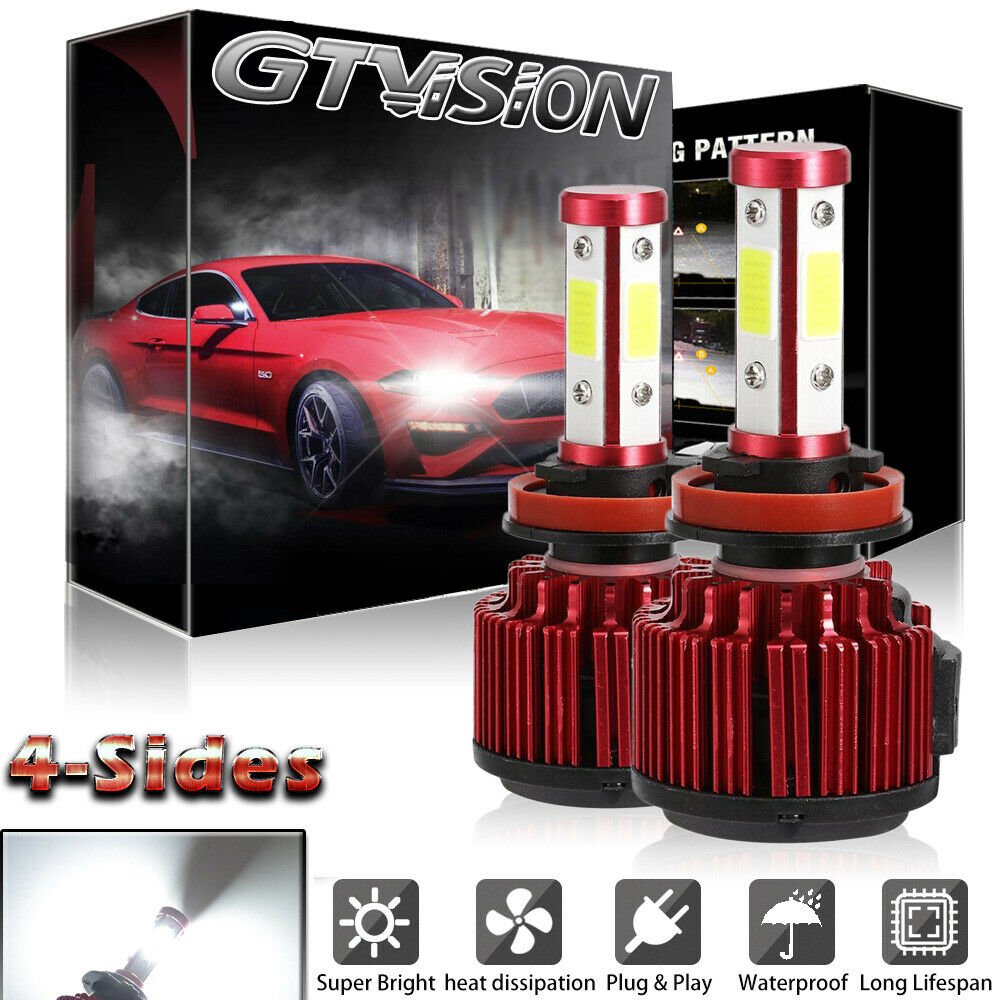 4-Side LED Headlight Kit H11 6000K White Low Beam Bulb for TOYOTA Tacoma 16-2019