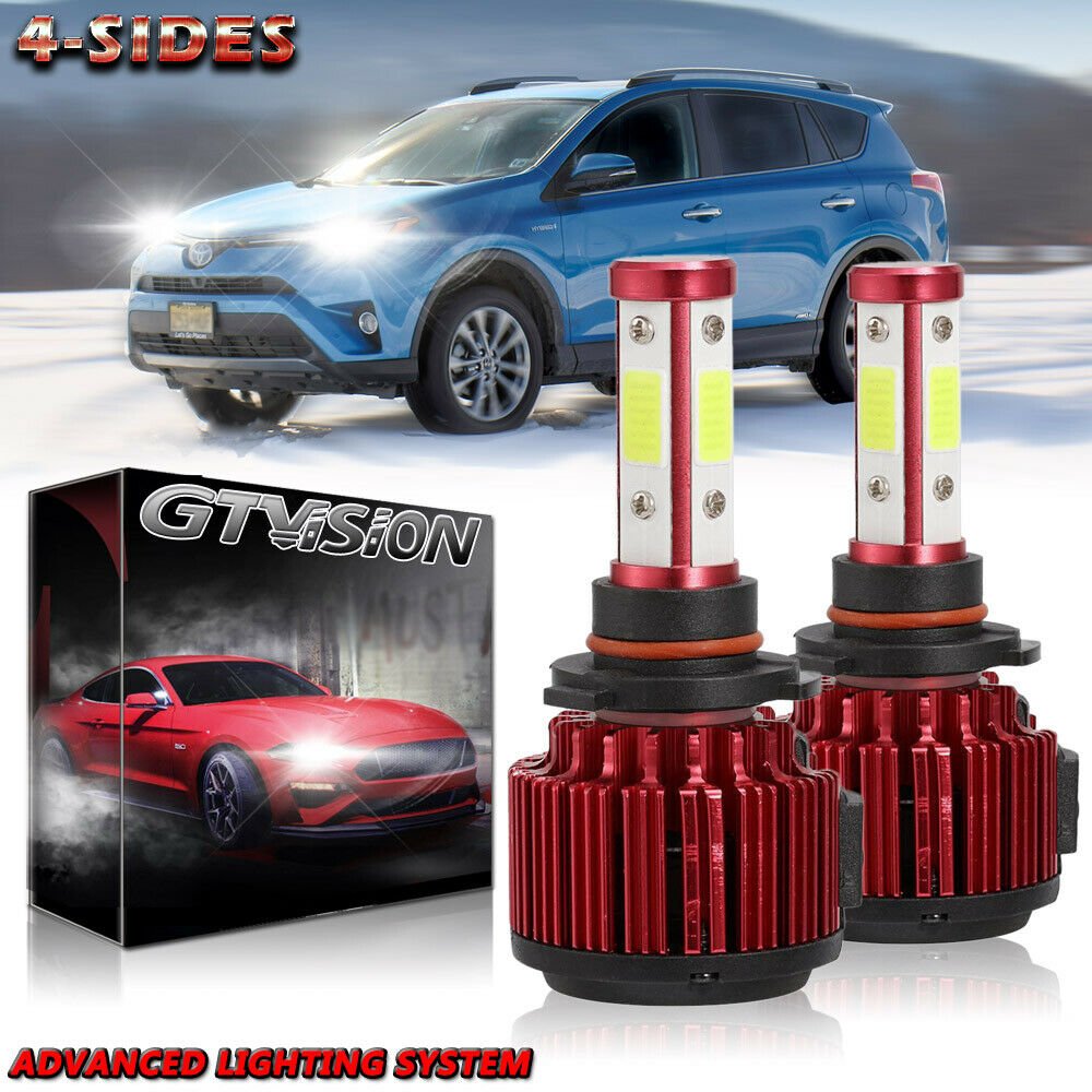 For 1996-2018 Toyota Rav4 LED Conversion KIT 4-Sides Headlight Hi/Low Fog Light